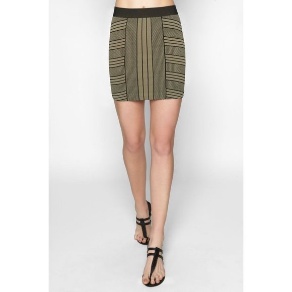 BCBGeneration Brown Black Geometric Bodycon Skirt - Picture 2 of 2